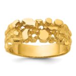 14k IBGoodman Men's Polished Nugget Textured Ring Mounting
