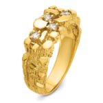 IBGoodman 14k Men's Polished Nugget Texture 1/4 Carat AA Quality Diamond Ring - Image 6