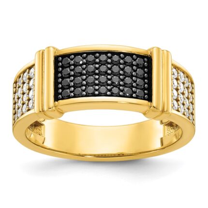 14k IBGoodman Men's 5/8 carat Black and White Diamond Complete Ring