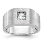 IBGoodman 14k White Gold 5/8 carat Lab Grown Diamond VS/SI+ G+ Complete Polished and Satin Men's Ring