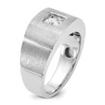 IBGoodman 14k White Gold 5/8 carat Lab Grown Diamond VS/SI+ G+ Complete Polished and Satin Men's Ring - Image 6