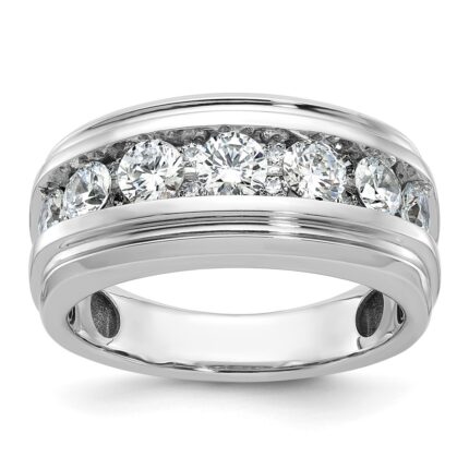 IBGoodman 14k White Gold 1 3/4 carat Lab Grown Diamond VS/SI+ G+ Five Stone Complete Men's Ring