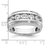 14k White Gold IBGoodman Men's Polished and Grooved Ring Mounting - Image 3