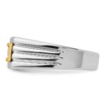 IBGoodman 14k Two-tone Men's Polished and Grooved 5-Stone 1/2 Carat AA Quality Diamond Ring - Image 5