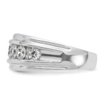 IBGoodman 10k White Gold Men's Polished and Grooved 2 Carat A Quality Diamond Ring - Image 5
