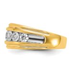 IBGoodman 10k with White Rhodium Men's Polished and Grooved 2 Carat A Quality Diamond Ring - Image 3