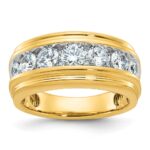 14k IBGoodman Men's Polished and Grooved Ring Mounting