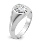 IBGoodman 14k White Gold 1 carat Lab Grown Diamond VS/SI+ G+ Oval Complete Men's Ring - Image 6