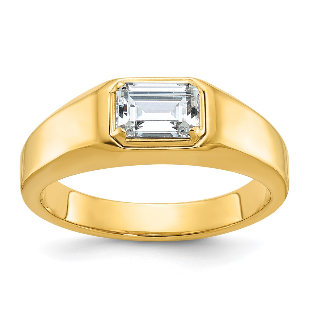 B64243-0Y.jpg 10k IBGoodman Men's Polished Emerald-cut Stone Ring Mounting - Image 1