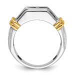 True Origin IBGoodman 14k Two-tone 1 carat Lab Grown Diamond VS+ F+ Five Stone Complete Polished and Grooved Men's Ring - Image 3
