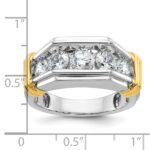 IBGoodman 14k Two-tone Men's Polished and Grooved 5-Stone Ring Mounting - Image 3