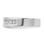 IBGoodman 14k White Gold Men's Polished Square 11-Stone 1 Carat AA Quality Diamond Ring - Image 3