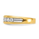 IBGoodman 14k with White Rhodium 1 1/2 carat Lab Grown Diamond VS/SI+ G+ Seven Stone Complete Polished Men's Ring - Image 3