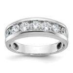 IBGoodman 14k White Gold Polished Seven Stone Men's Ring Mounting