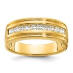 IBGoodman 14k Men's Polished and Satin Square 10-Stone Ring Mounting