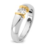 IBGoodman 14k Two-Tone 1/2 carat Lab Grown Diamond VS/SI+ G+ Complete Men's Wedding Band - Image 6