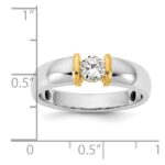 IBGoodman 14k Two-Tone 1/2 carat Lab Grown Diamond VS/SI+ G+ Complete Men's Wedding Band - Image 7