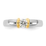 IBGoodman 14k Two-Tone 1/3 carat Lab Grown Diamond VS/SI+ G+ Complete Ladies Wedding Band - Image 4