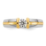 IBGoodman 14k Two-Tone 1/2 carat Lab Grown Diamond VS/SI+ G+ Complete Men's Wedding Band - Image 4