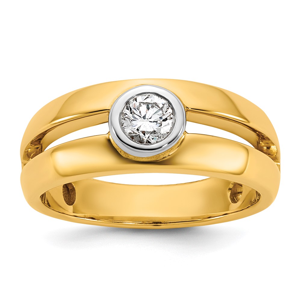 B64333L-4YWAA.jpg IBGoodman 14k Two-Tone 1/3 carat Lab Grown Diamond VS/SI+ G+ Complete Ladies Wedding Band - Image 1