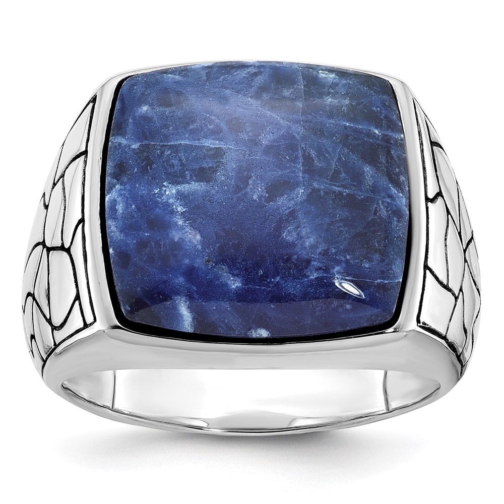 B84203-4W.jpg 14k White Gold IBGoodman Men's Sodalite Ring Mounting - Image 1