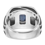 14k White Gold IBGoodman Men's Lapis Ring Mounting - Image 5