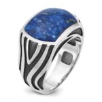 14k White Gold IBGoodman Men's Lapis Ring Mounting - Image 6