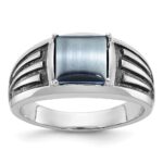 14k White Gold IBGoodman Men's Gemstone Ring Mounting