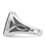 14k White Gold with Black Rhodium IBGoodman Men's Onyx Complete Ring - Image 5