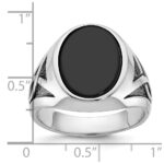 14k White Gold with Black Rhodium IBGoodman Men's Onyx Complete Ring - Image 3