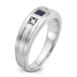 IBGoodman 14k White Gold Center Channel Set and Prong Side Set Men's Ring Mounting - Image 8