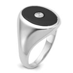 14k White Gold IBGoodman Men's Onyx and 1/10 carat Diamond Complete Ring - Image 6