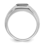 14k White Gold IBGoodman Men's Onyx and Diamond Ring Mounting - Image 2