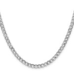 14K White Gold 4.3mm Semi-Solid Curb with Lobster Clasp Chain - Image 2