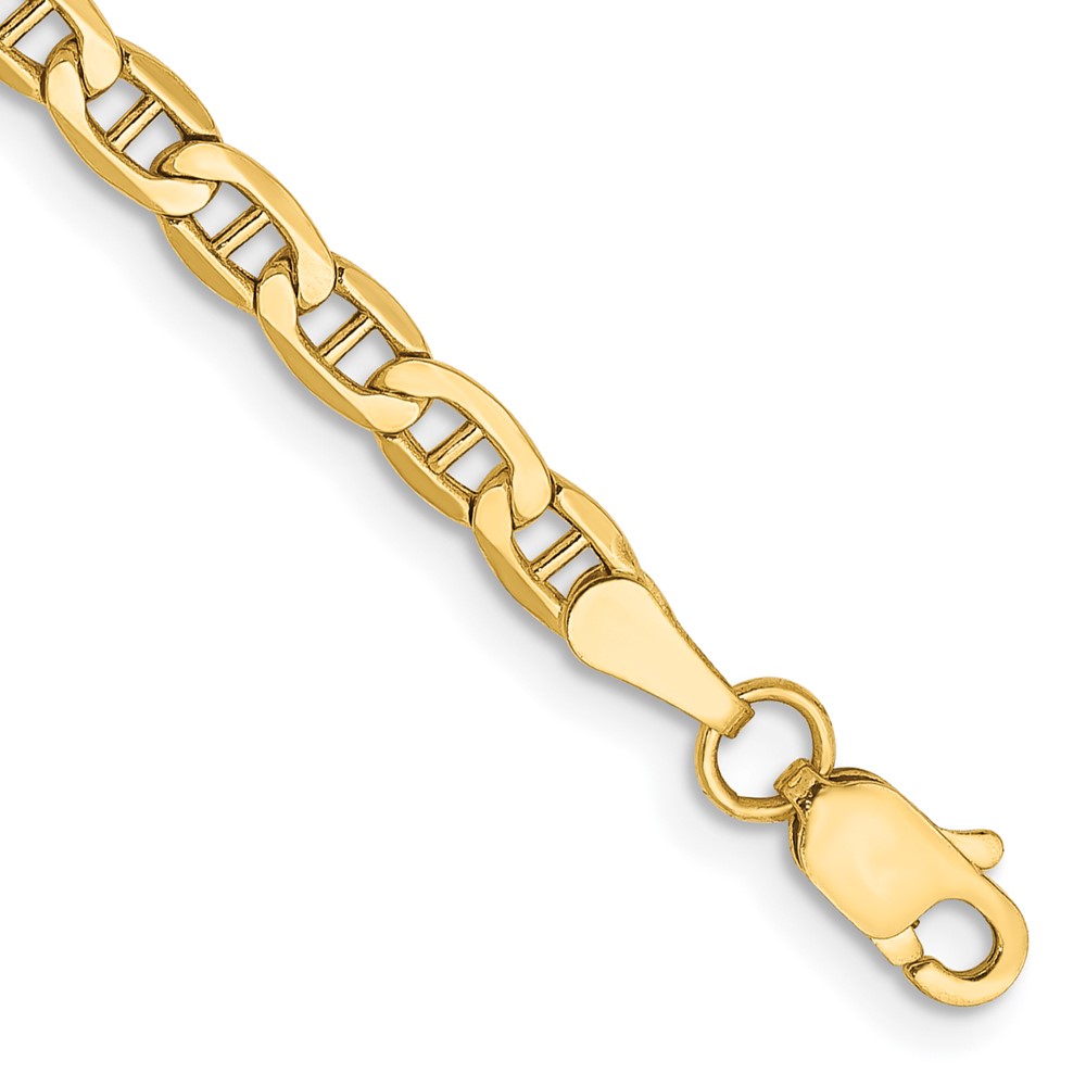 BC122-7.jpg 14K 3.2mm Semi-Solid Anchor with Lobster Clasp Anklet - Image 1