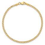 14K 2.5mm Semi-Solid Curb with Lobster Clasp Anklet - Image 5