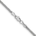 14K White Gold 2mm Semi-Solid 3-Wire Wheat with Lobster Clasp Chain - Image 3