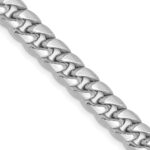 14k White Gold 6mm Semi-Solid Miami Cuban Chain