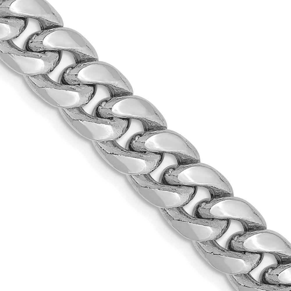 BC156W.jpg 14k White Gold 7.3mm Semi-Solid Miami Cuban Chain - Image 1