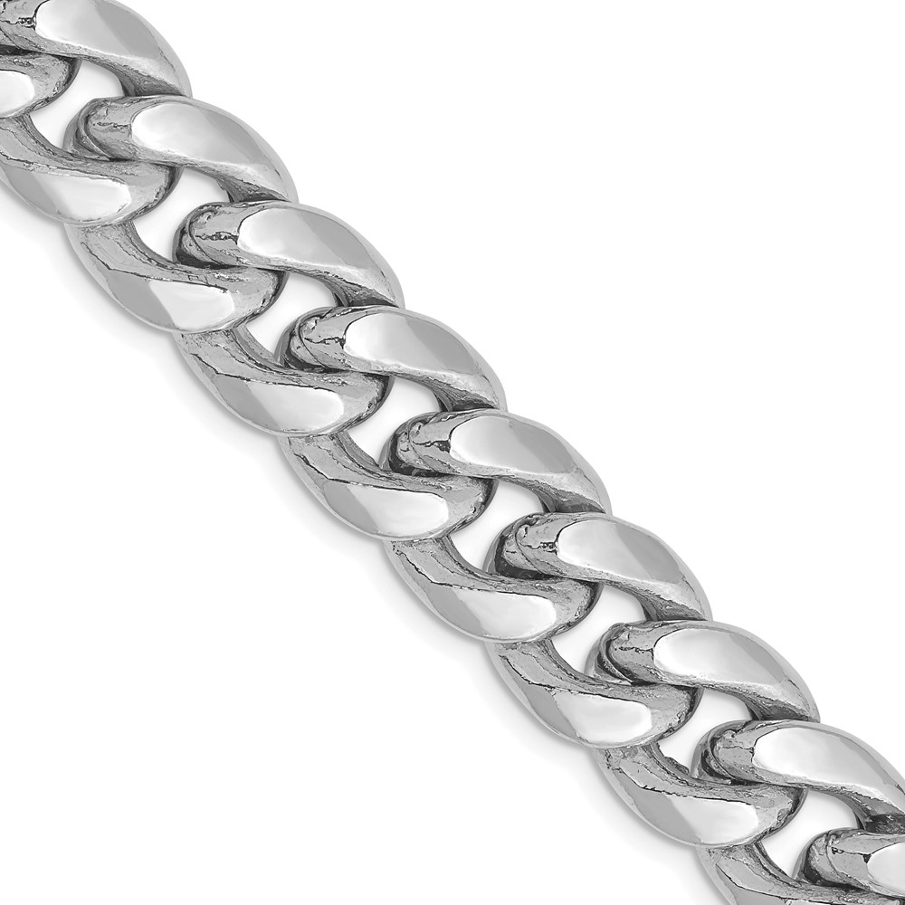 BC158W.jpg 14k White Gold 11mm Semi-Solid Miami Cuban Chain - Image 1
