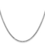 14K White Gold 2.45mm Semi-Solid Round Box with Lobster Clasp Chain - Image 2