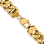 14K 13.2mm Semi-Solid Miami Cuban with Lobster Clasp Chain - Image 3