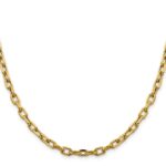 14K 4.9mm Semi-Solid Diamond-cut Open Link Cable with Lobster Clasp Chain - Image 2