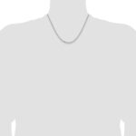 14k White Gold 3mm Semi-solid D/C Open Link Cable Chain - Image 4