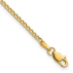 14K 1.85mm Semi-Solid Curb with Lobster Clasp Anklet