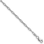 14k White Gold 2.2mm Semi-Solid Beveled Paperclip Chain