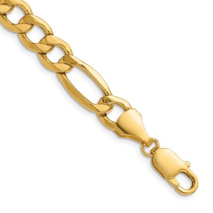 14k 9.4mm Semi-Solid Figaro Chain