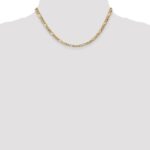 14K 5.75mm Semi-Solid Figaro with Lobster Clasp Chain - Image 4