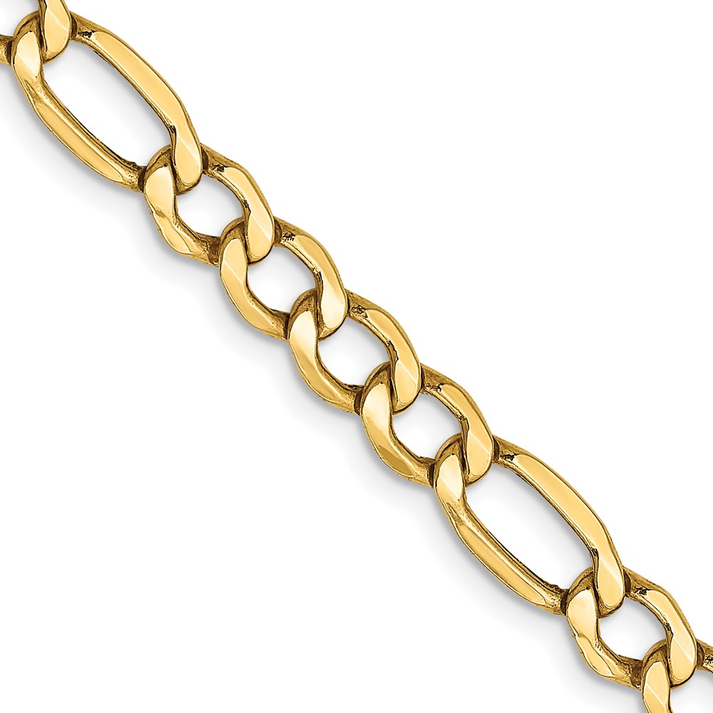 BC95.jpg 14K 5.75mm Semi-Solid Figaro with Lobster Clasp Chain - Image 1