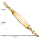 14k Polished Solid Chain/Solid Plate Flat Anchor Link Soft Diamond Shape 19.5x5.2mm Plate Baby/Child ID Bracelet - Image 3